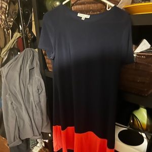 Navy dress coral bottom